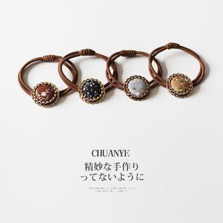Floral Print Button Hair Tie