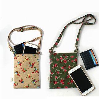 Floral Print Canvas Mini Crossbody Bag