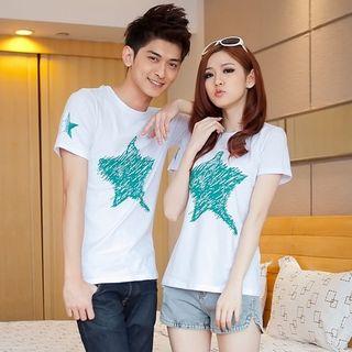 Star-print Couple T-shirt