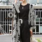 Embroidered Oversized Long Robe Cardigan