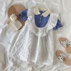 Short-sleeve Knit Top / Sleeveless Lace Dress / Set