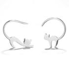 Cat Asymmetric Stud Earring Stud Earring - 1 Pair - Asymmetric - White Gold - One Size