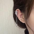 Rhinestone Moon Ear Cuff 1 Pc - Right - Clip On Earring - Silver - One Size