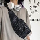 Couple Matching Paisley Print Sling Bag Black - One Size