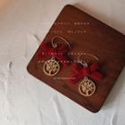 Flocking Bow Tree Alloy Dangle Earring 1 Pair - C-506 - Red & Gold - One Size