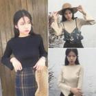 Bell Sleeve Rib-knit Top