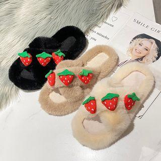 Strawberry Fluffy Slippers