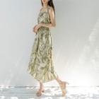 Tie-strap Foliage Long Sundress