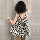 Wide Strap Floral Print Bow-back Top As Shown In Figure - One Size