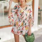 Set: Floral Swim Top + Bottom + Cover Up
