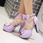 Bow Strappy High-heel Sandals