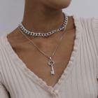 Alloy Key Pendant Layered Choker Necklace