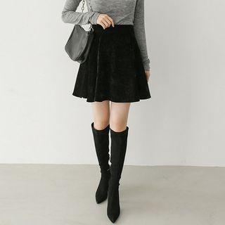 Velvet Mini Flare Skirt