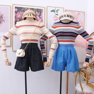Colorblock Striped Knit Top