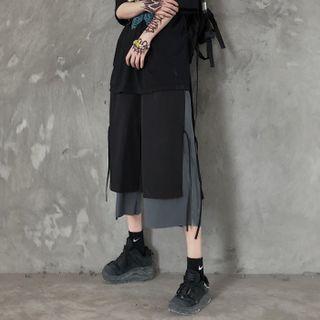 Mock Two Piece Two Tone Pants