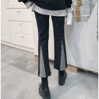 Crop Boot Cut Pants / Belt / Set
