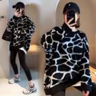 Patterned Sweater Leopard - Black & White - One Size