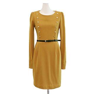 Double-breasted Long-sleeve Dress