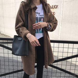 Corduroy Long Shirt Jacket