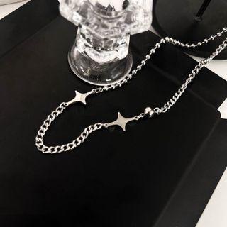 Star Stainless Steel Necklace Type A - Silver - One Size