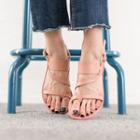 Faux-leather Toe-ring Sandals