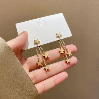 Star Rhinestone Alloy Earring E4444 - 1 Pr - Gold - One Size