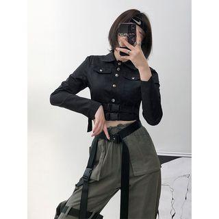 Buckled-hem Crop Jacket