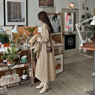 Drawcord Plain Long Dress