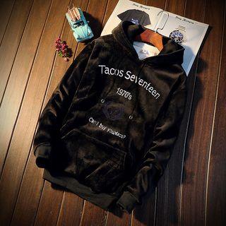 Embroidered Corduroy Hoodie