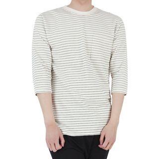 3/4-sleeve Striped T-shirt (l~xxxl)