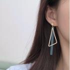 Non-matching Geometric Alloy Fringed Earring 1 Pair - As Shown In Figure - One Size