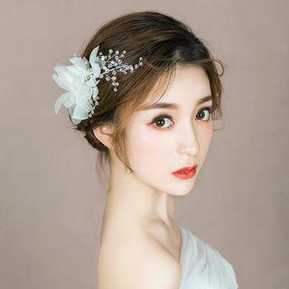 Wedding Mesh Flower Branches Hair Clip Side Clip - One Size