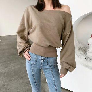 Round Neck Zip-back Plain Top