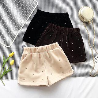 Sequined Velvet High-waist Shorts