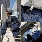 Detachable-hood Stitched Denim Jacket