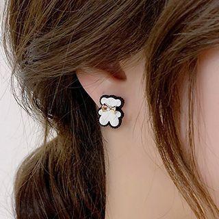 Bear Faux Leather Alloy Earring