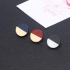 Color Panel Disc Stud Earring