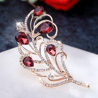 Embellished Feather Brooch