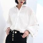 Balloon-sleeve Sequined Blouse