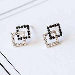 Rhinestone Square Stud Earring