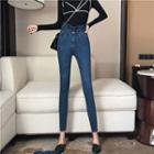 Paperbag-waist Skinny Jeans
