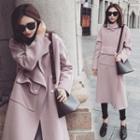 Plain Stand-collar Coatdress