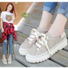 Lace-up Faux Suede Shoes