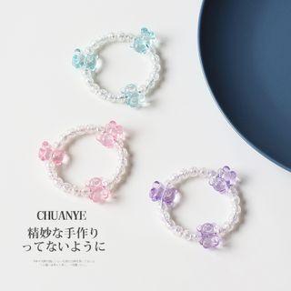 Bear Bead Faux Crystal Hair Tie