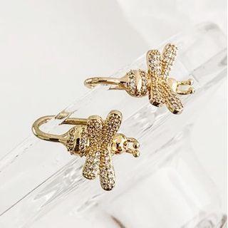 Rhinestone Bug Earring 1 Pair - Gold - One Size