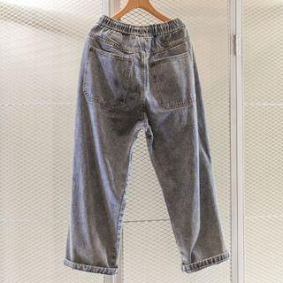 Planet Print Straight Leg Jeans