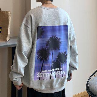 Tree Print Long-sleeve Top