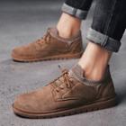 Knitted Cuff Lace Up Shoes