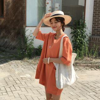 Pocket-side Loose-fit Minidress