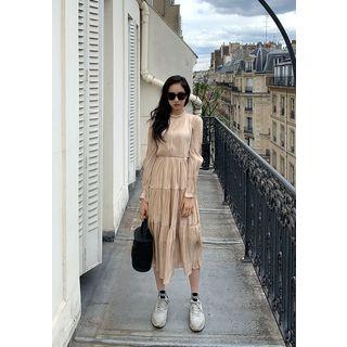 Tiered Long Satin Dress